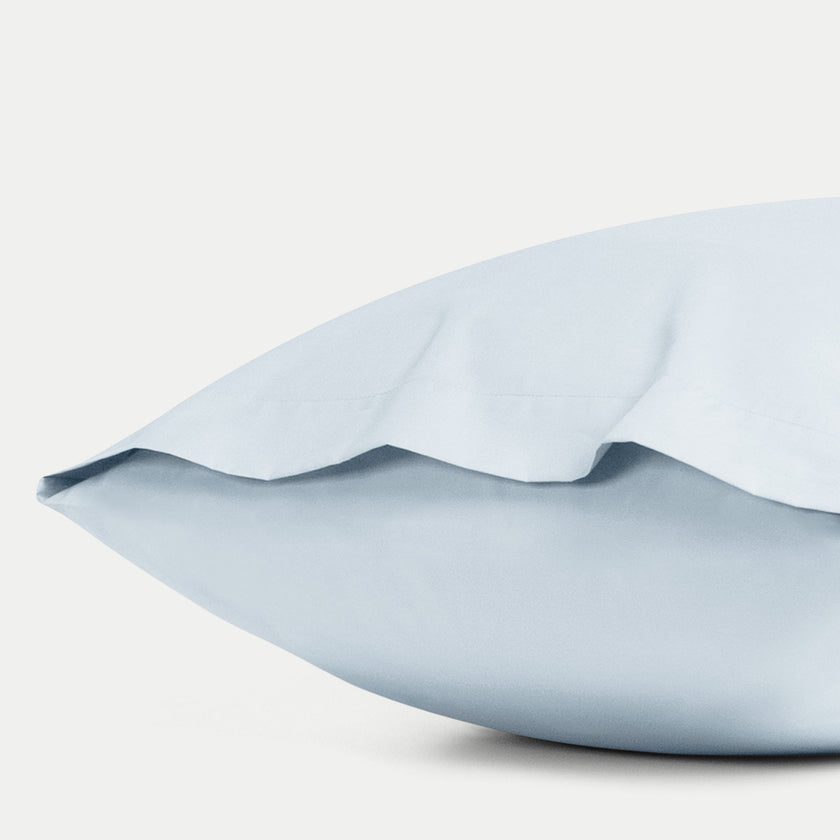 Set of 2 Pillowcases Egyptian Cotton 400TC Percale | Pastel Blue