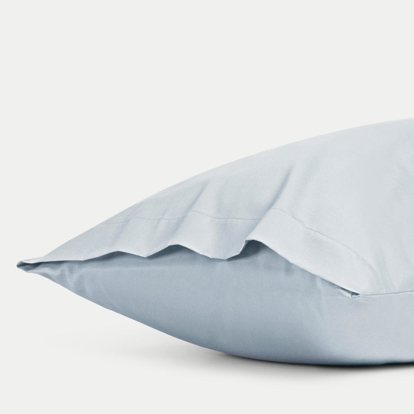 Set of 2 Pillowcases Egyptian Cotton 400TC Sateen | Pastel Blue
