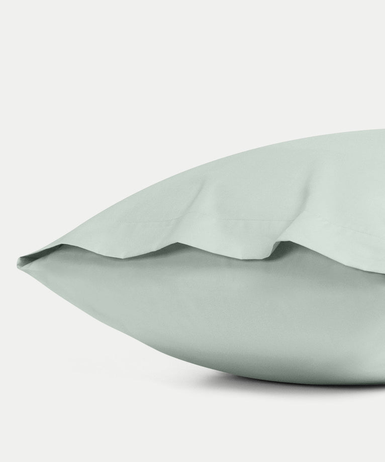 Set of 2 Pillowcases Egyptian Cotton 400TC Percale | Pastel Green