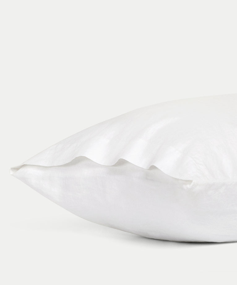 Pillowcase 100% Washed Linen | White