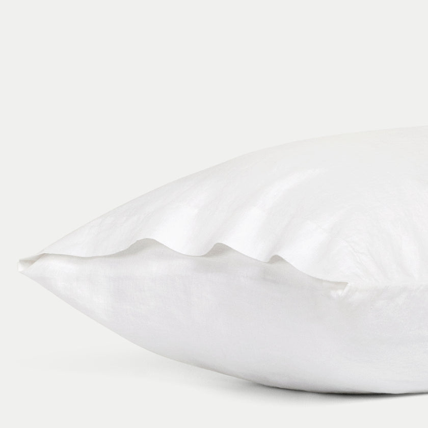 Set of 2 Pillowcases 100% Washed Linen | White