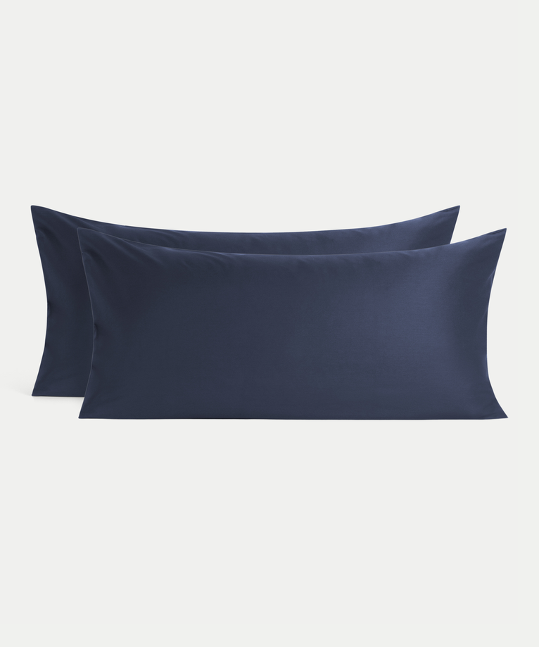 Set van 2 Kussenslopen Egyptisch katoen 400TC Satijn | Harbour Blue