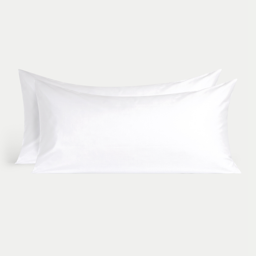 Set of 2 Pillowcases Egyptian Cotton 400TC Sateen | White
