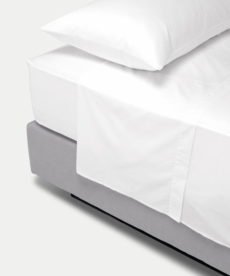Egyptian Cotton Flat Sheet Percale 400TC | White