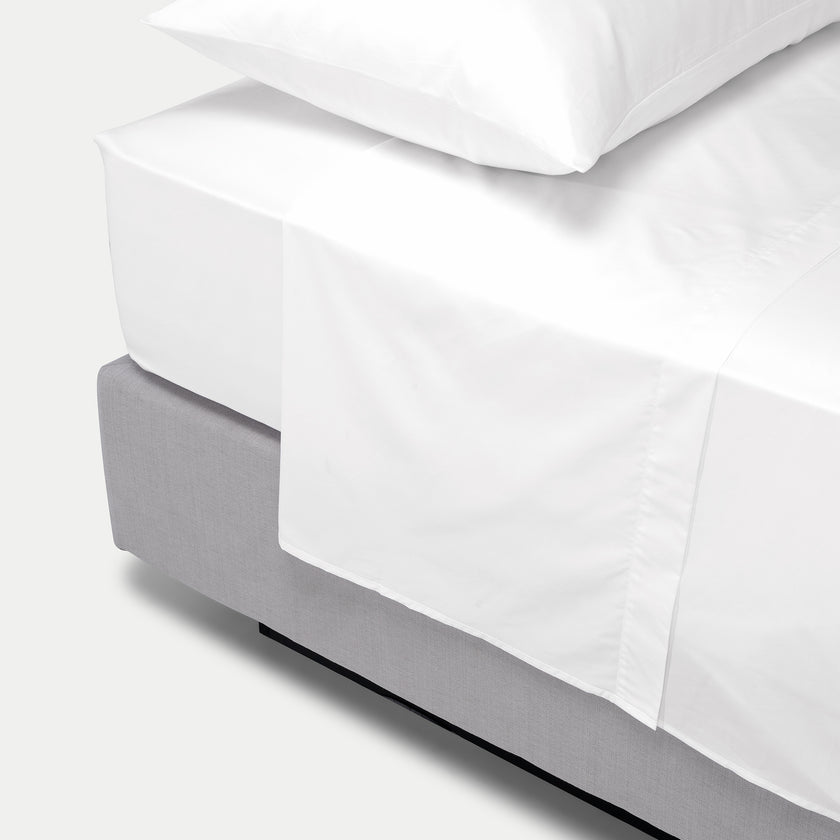 Egyptian Cotton Flat Sheet Percale 400TC | White