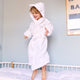Bathrobe Kids zero-twist cotton with embroidery | White