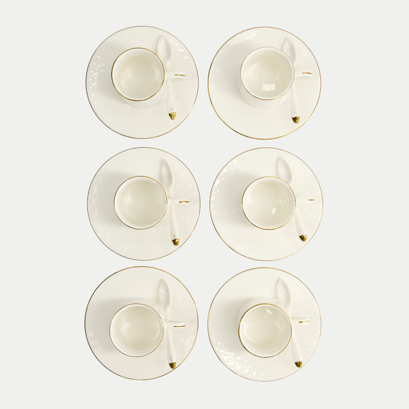 18-piece Tokyo Design Studio Espresso Set β Nippon White Gold Rim