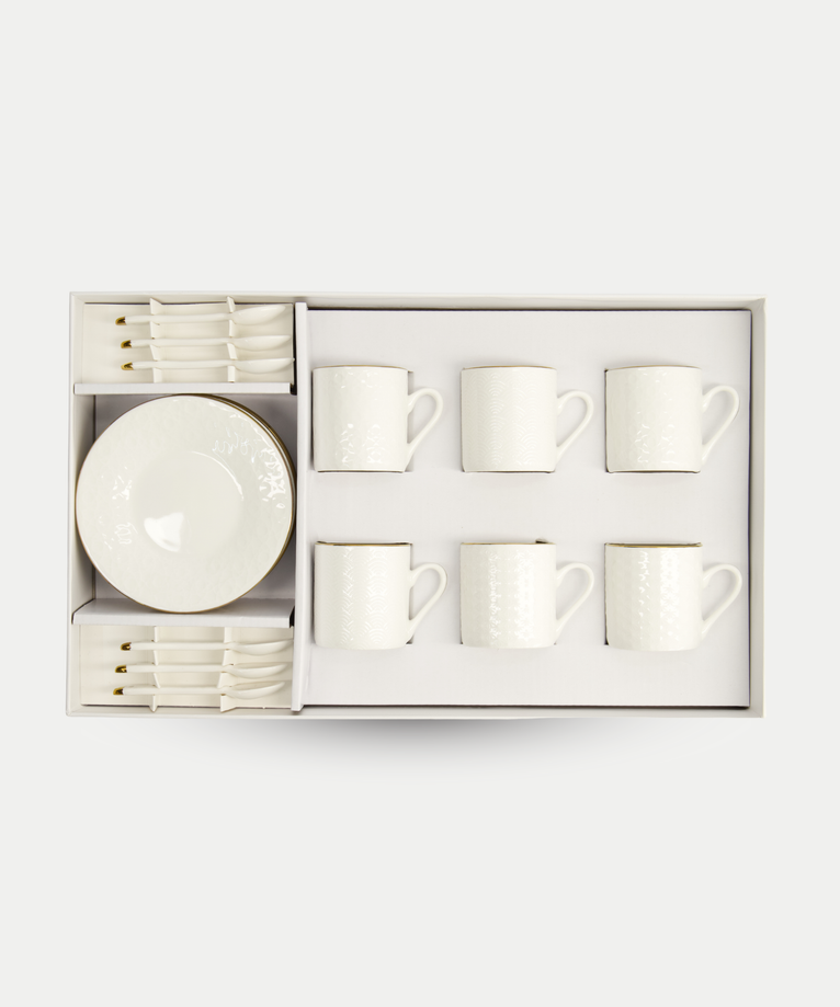 18-piece Tokyo Design Studio Espresso Set β Nippon White Gold Rim
