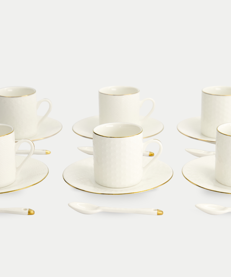 18-piece Tokyo Design Studio Espresso Set β Nippon White Gold Rim