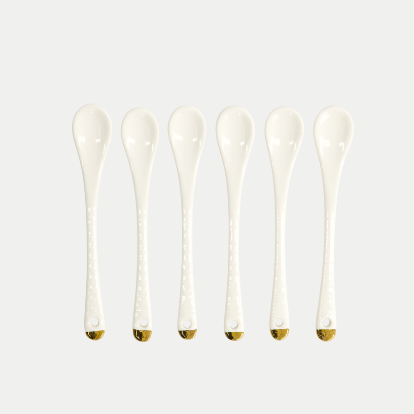 6-delige Tokyo Design Theelepels Set - Golden Rim