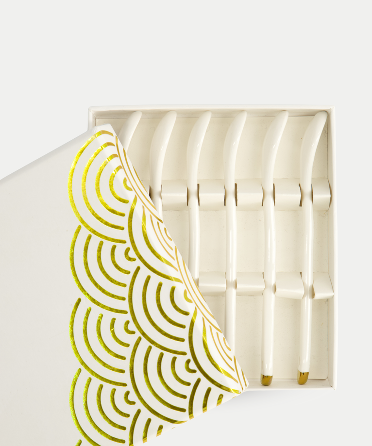 6-delige Tokyo Design Theelepels Set - Golden Rim