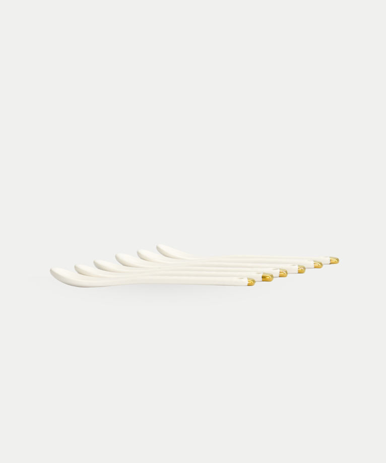 6-delige Tokyo Design Theelepels Set - Golden Rim