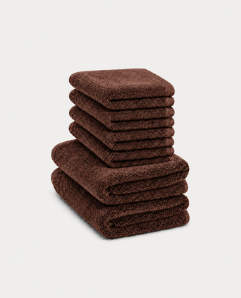 Gastendoekje zero-twist katoen 30x30 cm (4 st.) + 40x60 cm (2 st.) | Chestnut Gastendoekje zero-twist katoen 30x30 cm (4 st.) + 40x60 cm (2 st.) | Chestnut