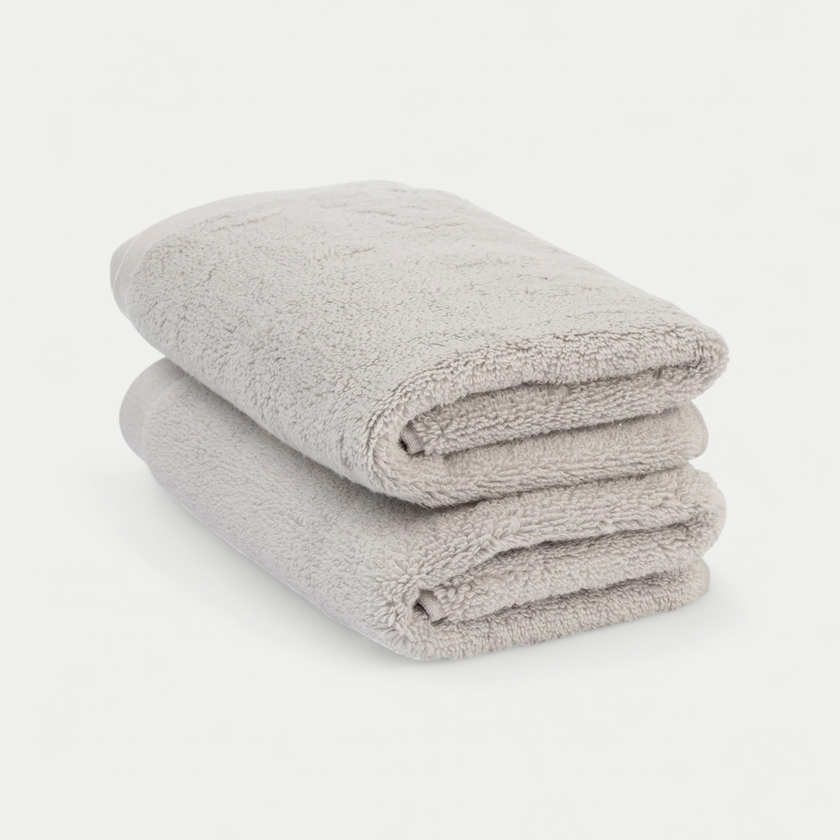 Gastendoekje zero-twist katoen 40x60 cm (2 st.) | Zilvergrijs