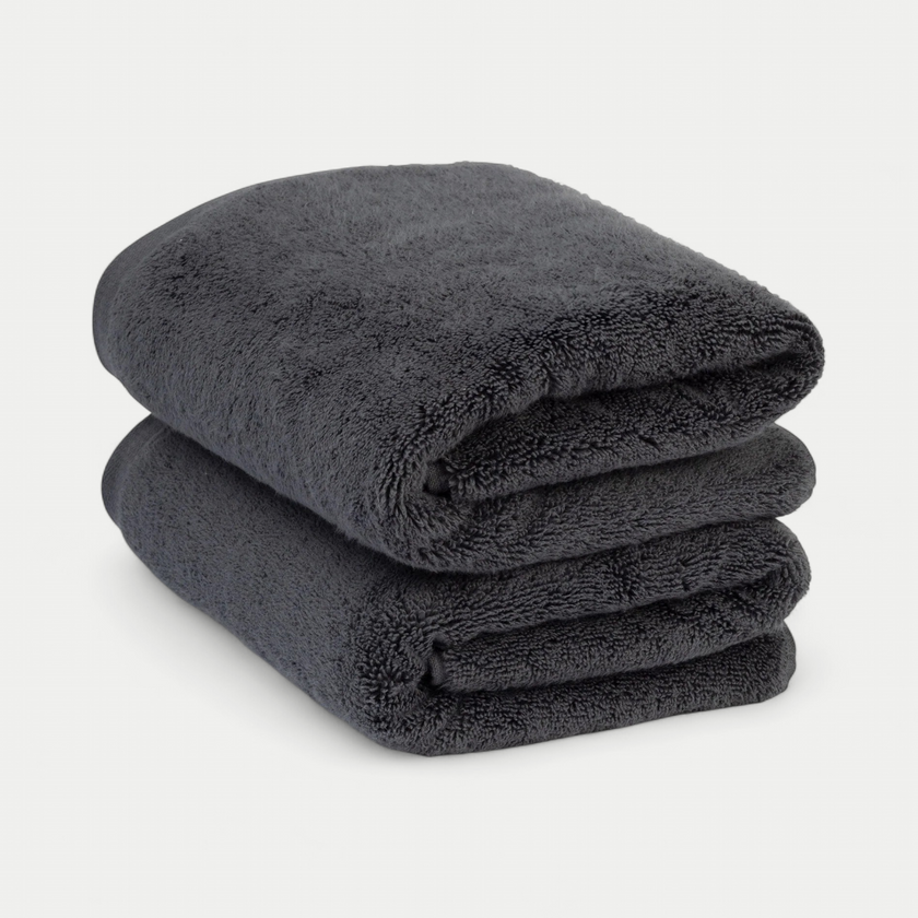 Towel zero-twist cotton 50x100 cm (2 pcs) | Anthracite