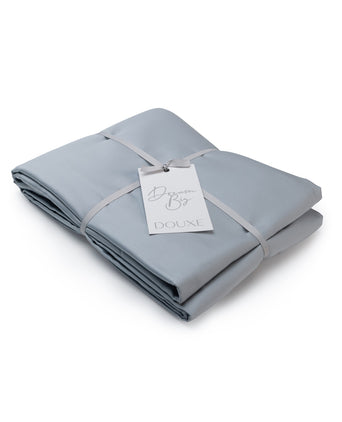 Duvet Cover Egyptian Cotton Sateen 400TC | Misty Blue | Outlet Egyptisch Katoen dekbedovertrek | Satijn katoen | Blauw
