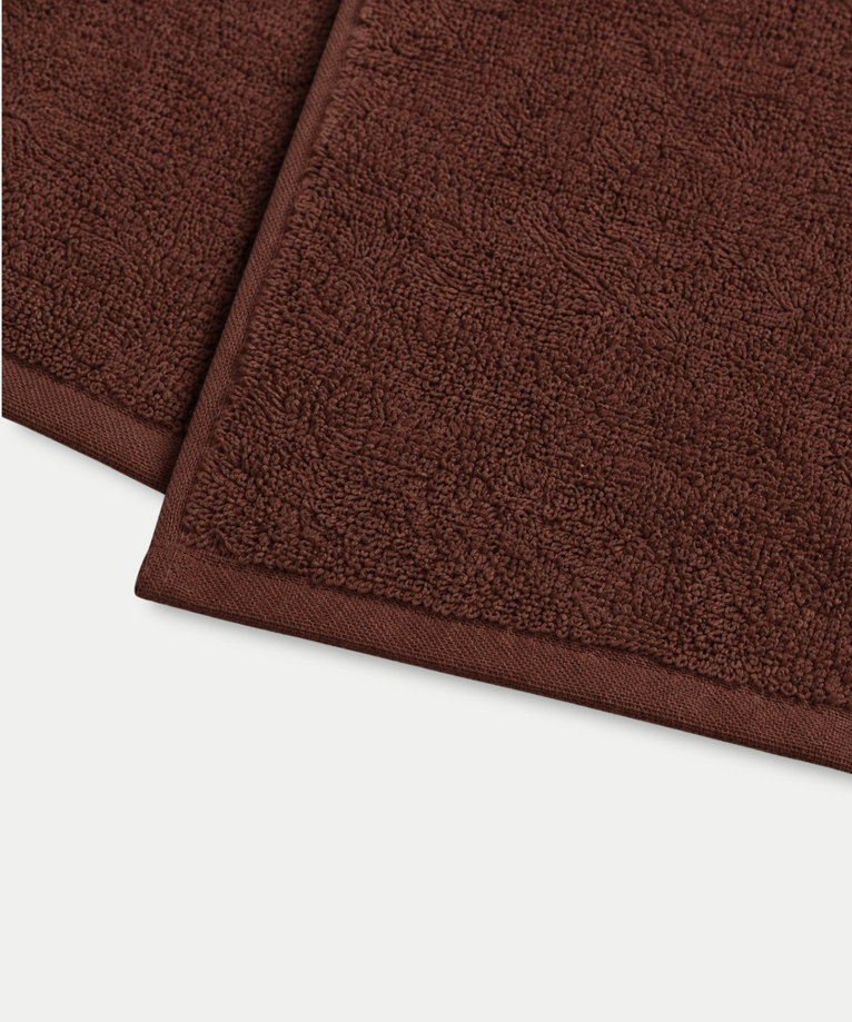 Guest towel zero-twist cotton 30x30 cm (4 pcs) + 40x60 cm (2 pcs) | Chestnut