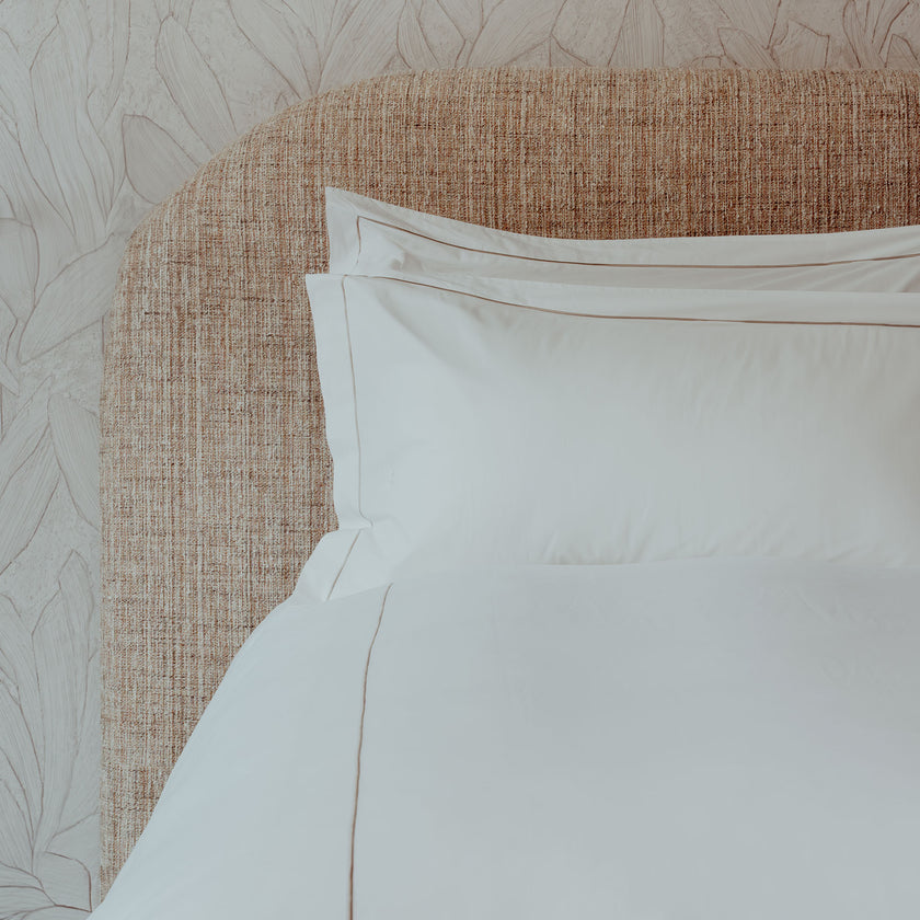 Duvet Cover Set Egyptian Cotton Percale 400TC | Carmel White