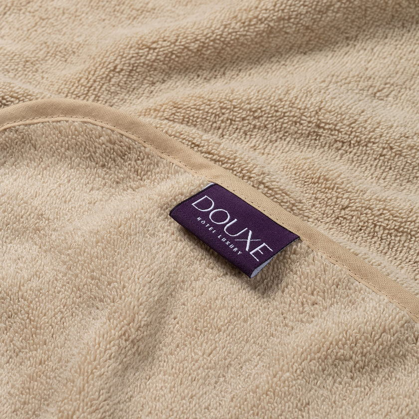 Baby Hooded Towel zero-twist cotton with embroidery | Latte