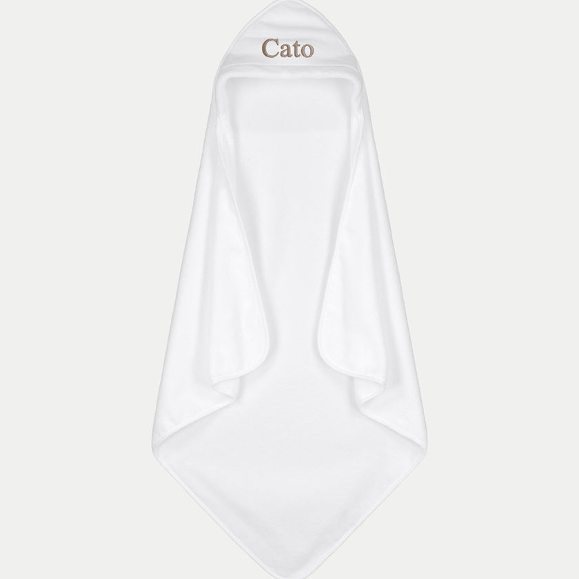 Badcape Baby zero-twist katoen met borduursel | Wit