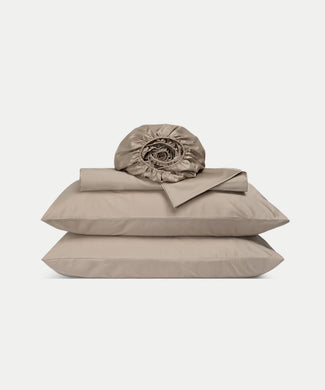 Duvet Cover Set & Fitted Sheet Egyptian Cotton Sateen | Champagne