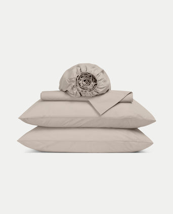 Duvet Cover Set & Fitted Sheet Percale Latte