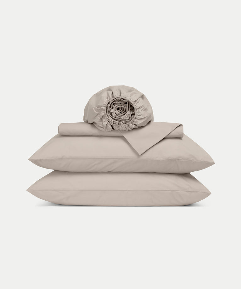 Duvet Cover Set & Fitted Sheet Percale Latte