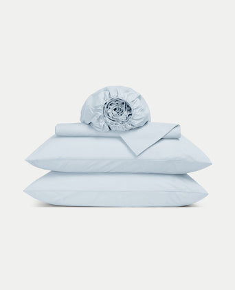 Duvet Cover Set & Fitted Sheet Percale Pastel Blue