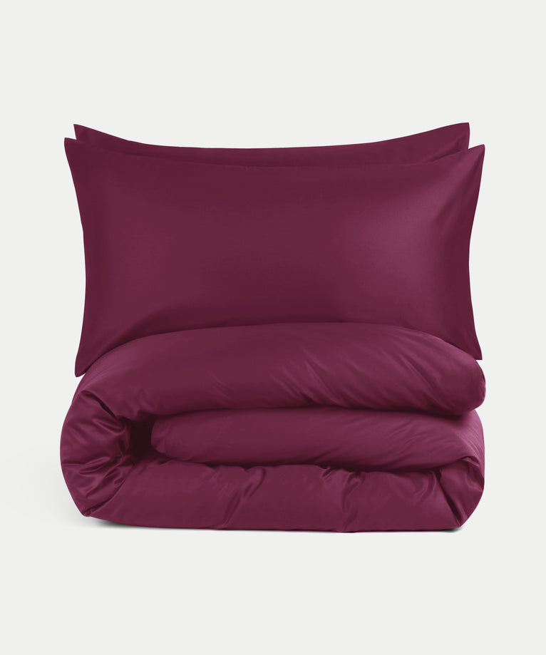 DOUXE Dekbedovertrekset Egyptisch Katoen Satijn 400TC | Burgundy | Limited Edition