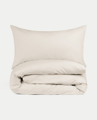 Duvet Cover Set Egyptian Cotton Percale 400TC | Chalk White