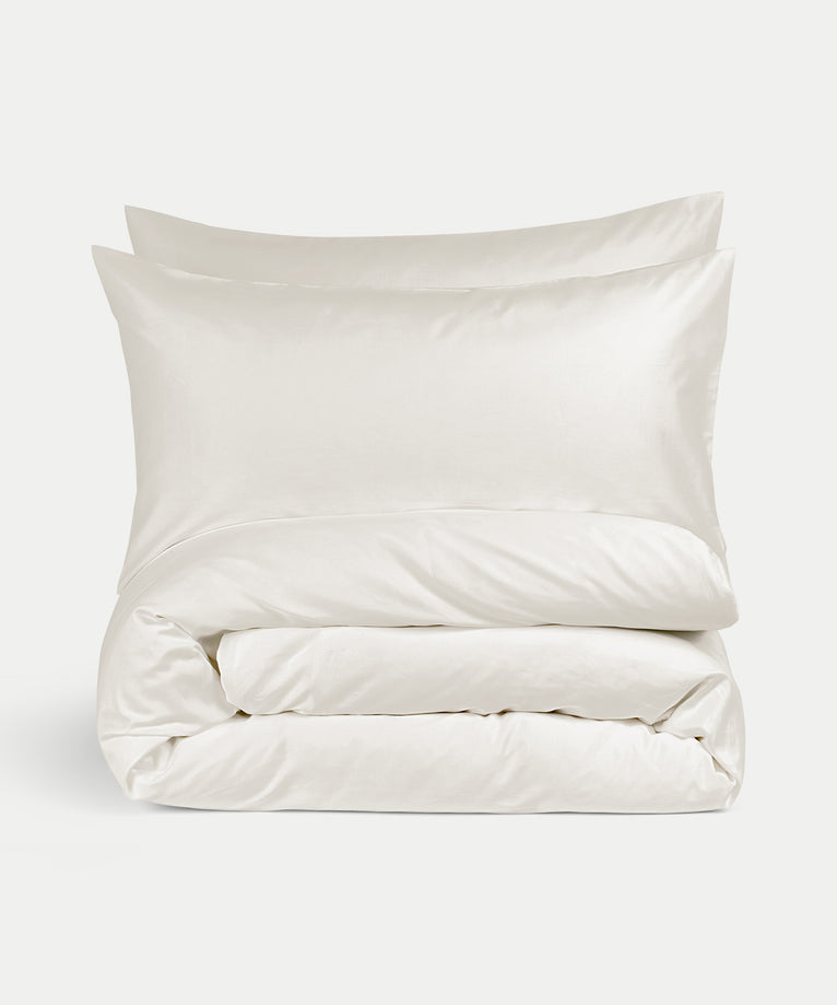 Duvet Cover Set & Fitted Sheet Egyptian Cotton Sateen | Cream