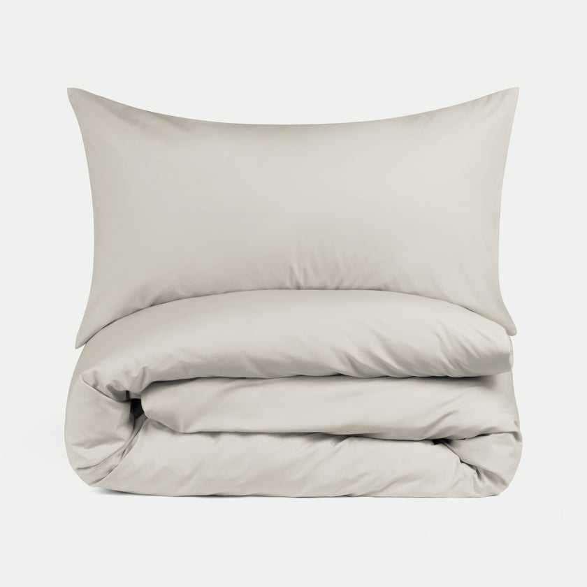 Duvet Cover Set Egyptian Cotton Percale 400TC | Greige