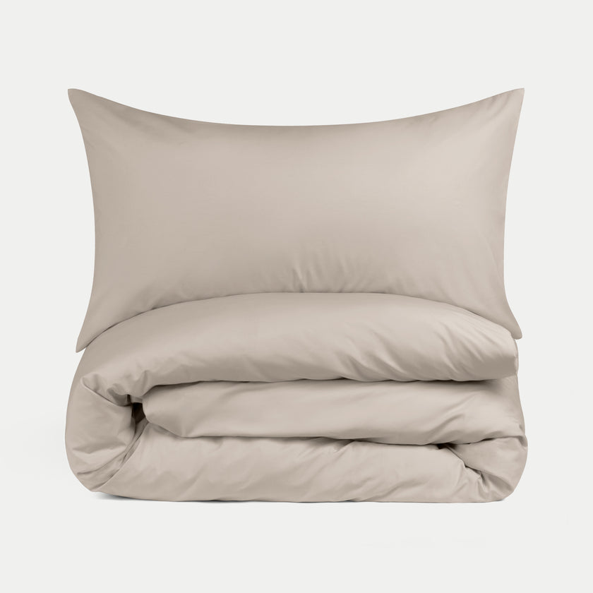 Duvet Cover Set & Fitted Sheet Percale Latte