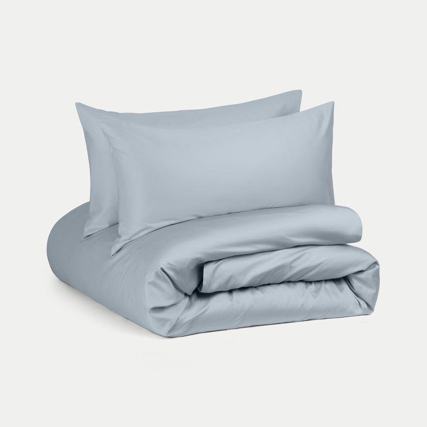 Dekbedovertrekset Egyptisch katoen Satijn 400TC | Misty Blue | Outlet