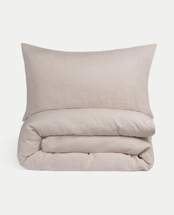 Duvet Cover Set 100% Washed Linen | Oat