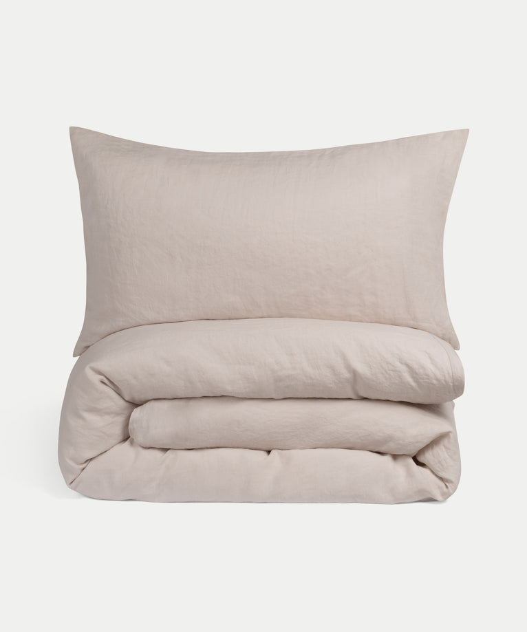 Duvet Cover Set 100% Washed Linen | Oat