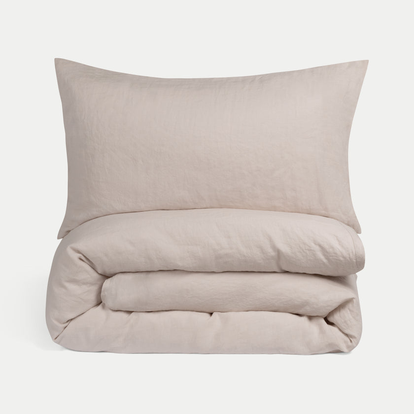 Duvet Cover Set 100% Washed Linen | Oat