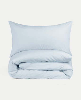 Duvet Cover Set Egyptian Cotton Percale 400TC | Pastel Blue