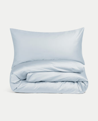 Duvet Cover Set Egyptian Cotton Sateen 400TC | Pastel Blue