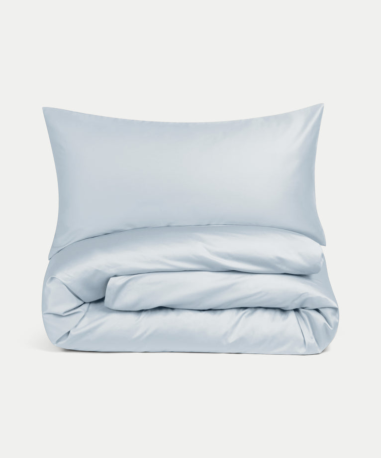 Duvet Cover Set Egyptian Cotton Sateen 400TC | Pastel Blue