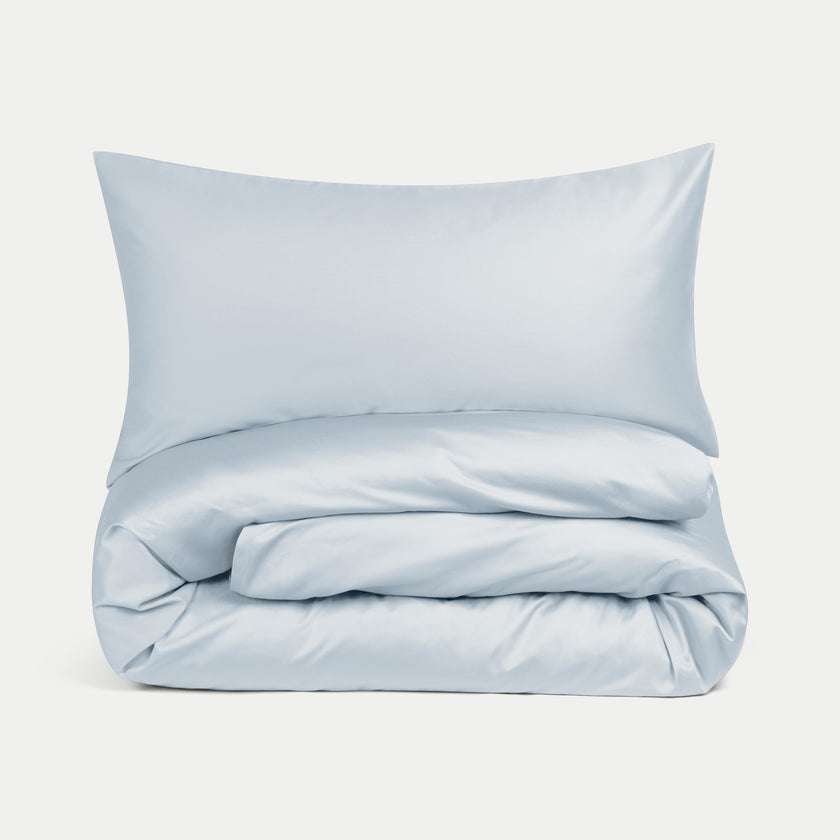 Duvet Cover Set Egyptian Cotton Sateen 400TC | Pastel Blue