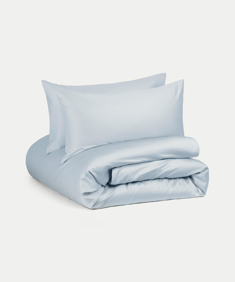 Duvet Cover Set Egyptian Cotton Sateen 400TC | Pastel Blue