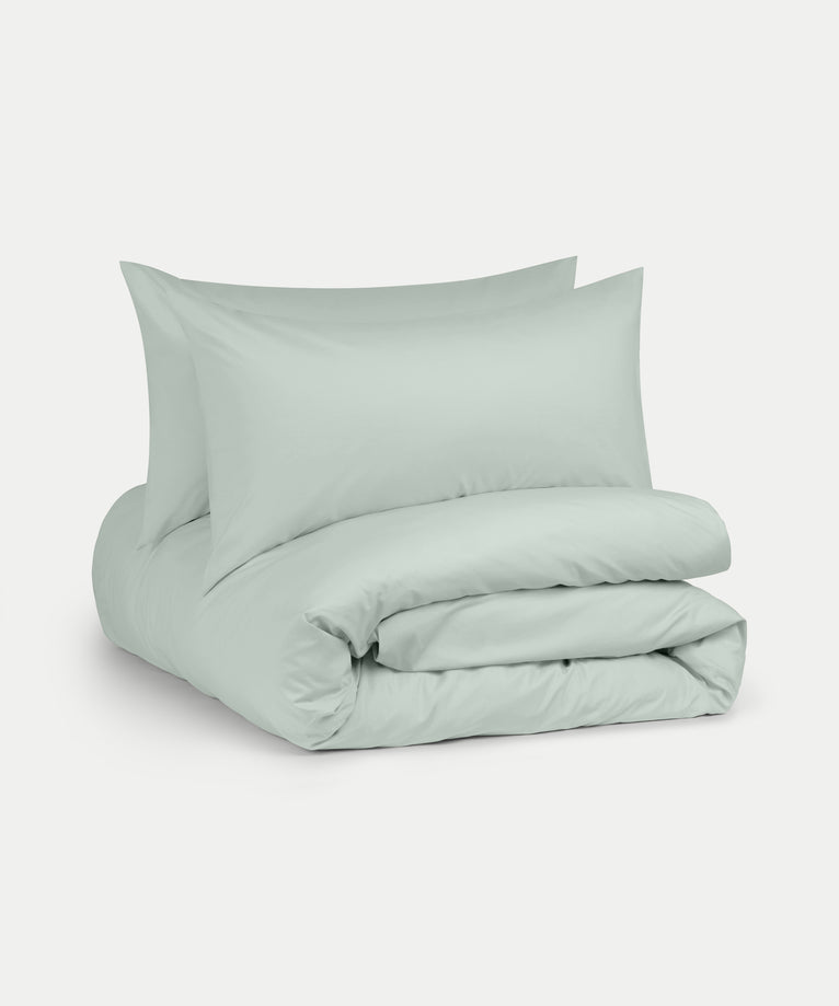 Duvet Cover Set Egyptian Cotton Percale 400TC | Pastel Green