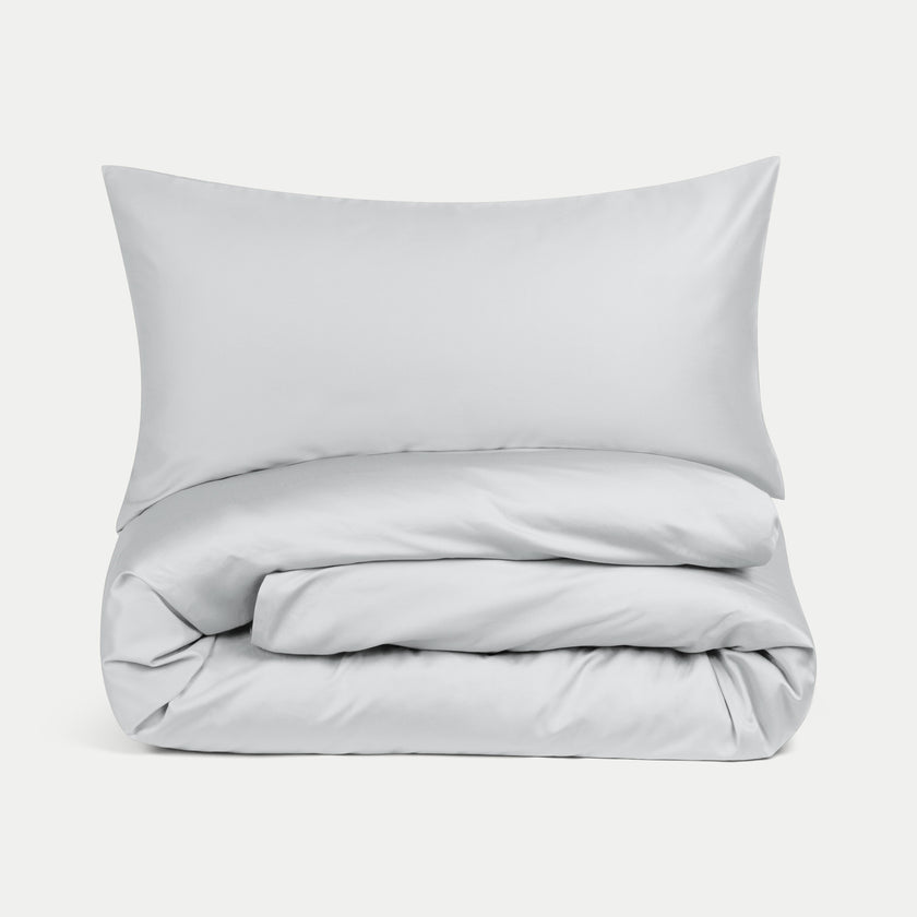 Duvet Cover Set Egyptian Cotton Sateen 400TC | Silver Grey