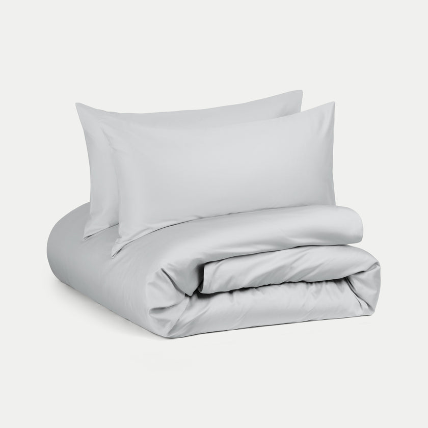 Duvet Cover Set Egyptian Cotton Sateen 400TC | Silver Grey