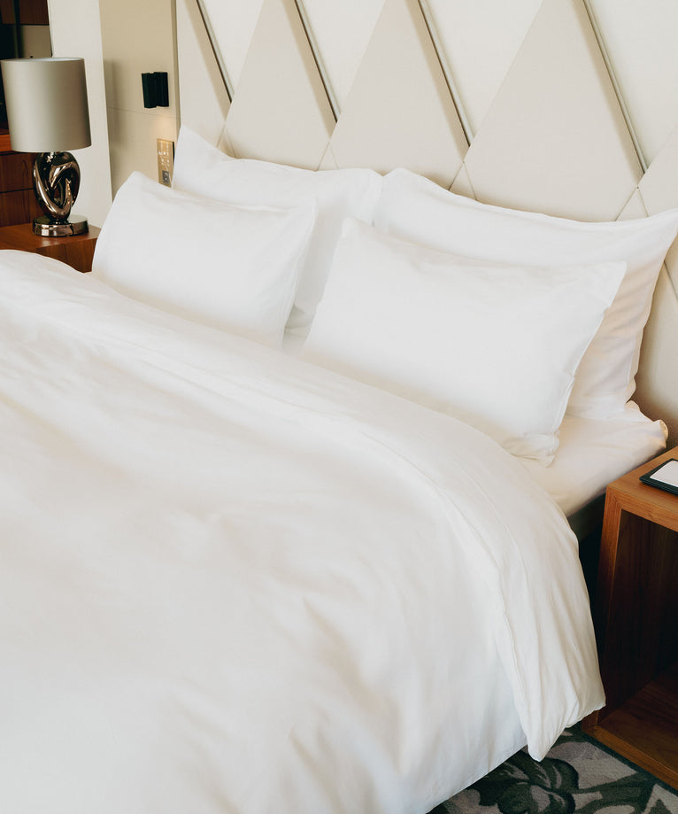 Okura Duvet Cover Set Egyptian Cotton 600TC Sateen | White