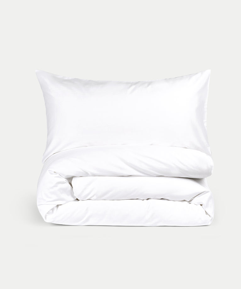 Pulitzer Duvet Cover Set Egyptian Cotton Sateen 400TC | White