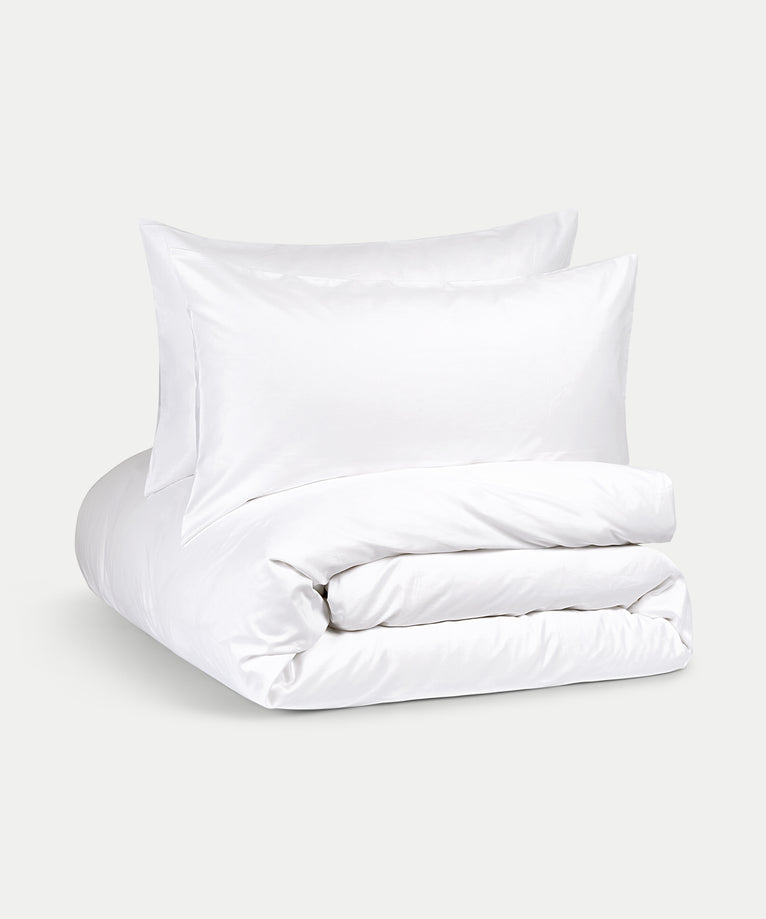 Pulitzer Duvet Cover Set Egyptian Cotton Sateen 400TC | White