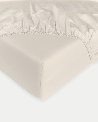 Fitted Sheet Egyptian Cotton Percale 400TC | Chalk White
