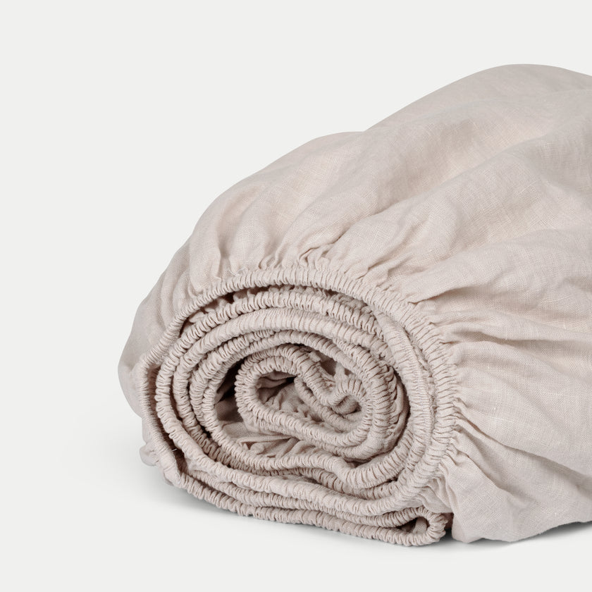 Hoeslaken 100% Gewassen Linnen | Oat